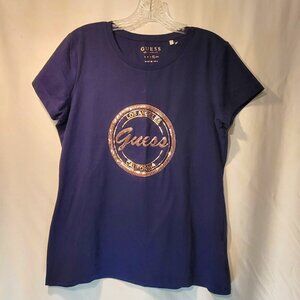 Guess | Womens T-Shirt Size XL - Navy Blue